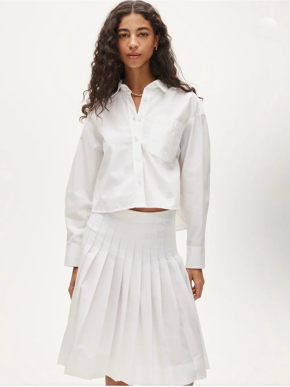 NWT J.Crew Étienne Cropped Button-Up Shirt in Cotton Poplin White M